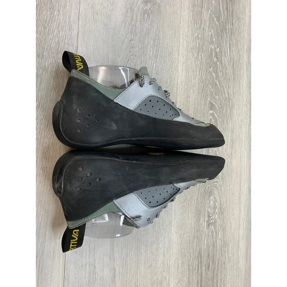 La Sportiva Nago Climbing Shoes Silver Sage Green Vibram XS Edge Mens 7 Womens 8